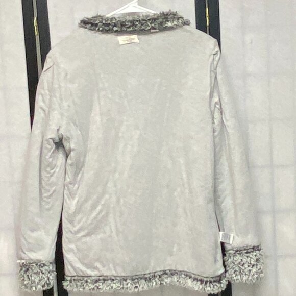 Weatherproof Vintage Quarter Zip Mock Neck Pull Over Sherpa Sweater Marled Grey - Picture 6 of 12